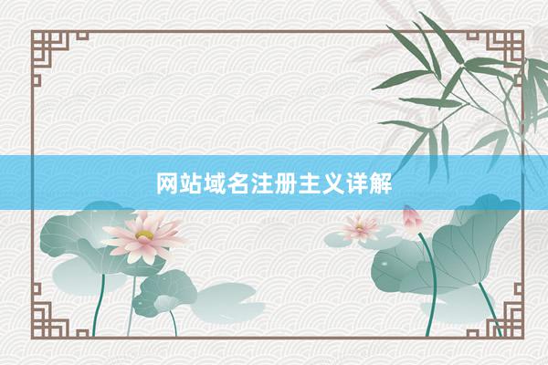 网站域名注册主义详解