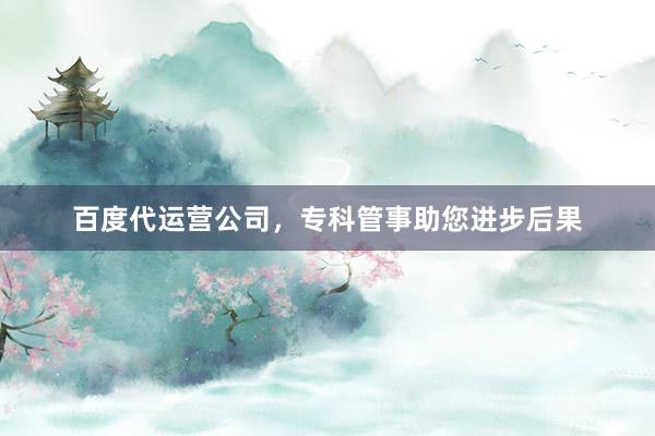 百度代运营公司，专科管事助您进步后果