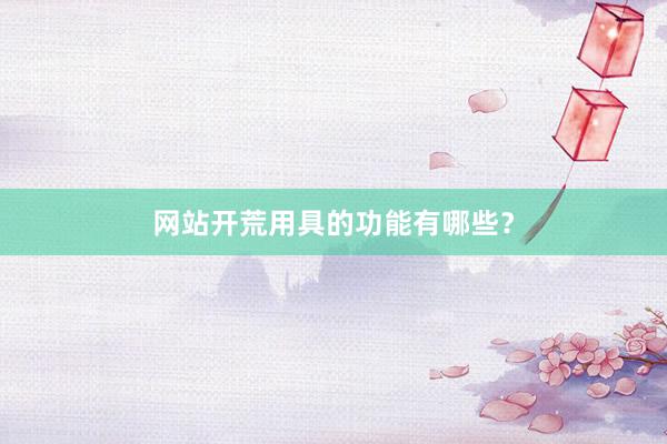 网站开荒用具的功能有哪些？