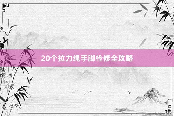 20个拉力绳手脚检修全攻略